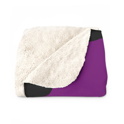 Purple, Black Retro Polka Dots Blanket Throw
