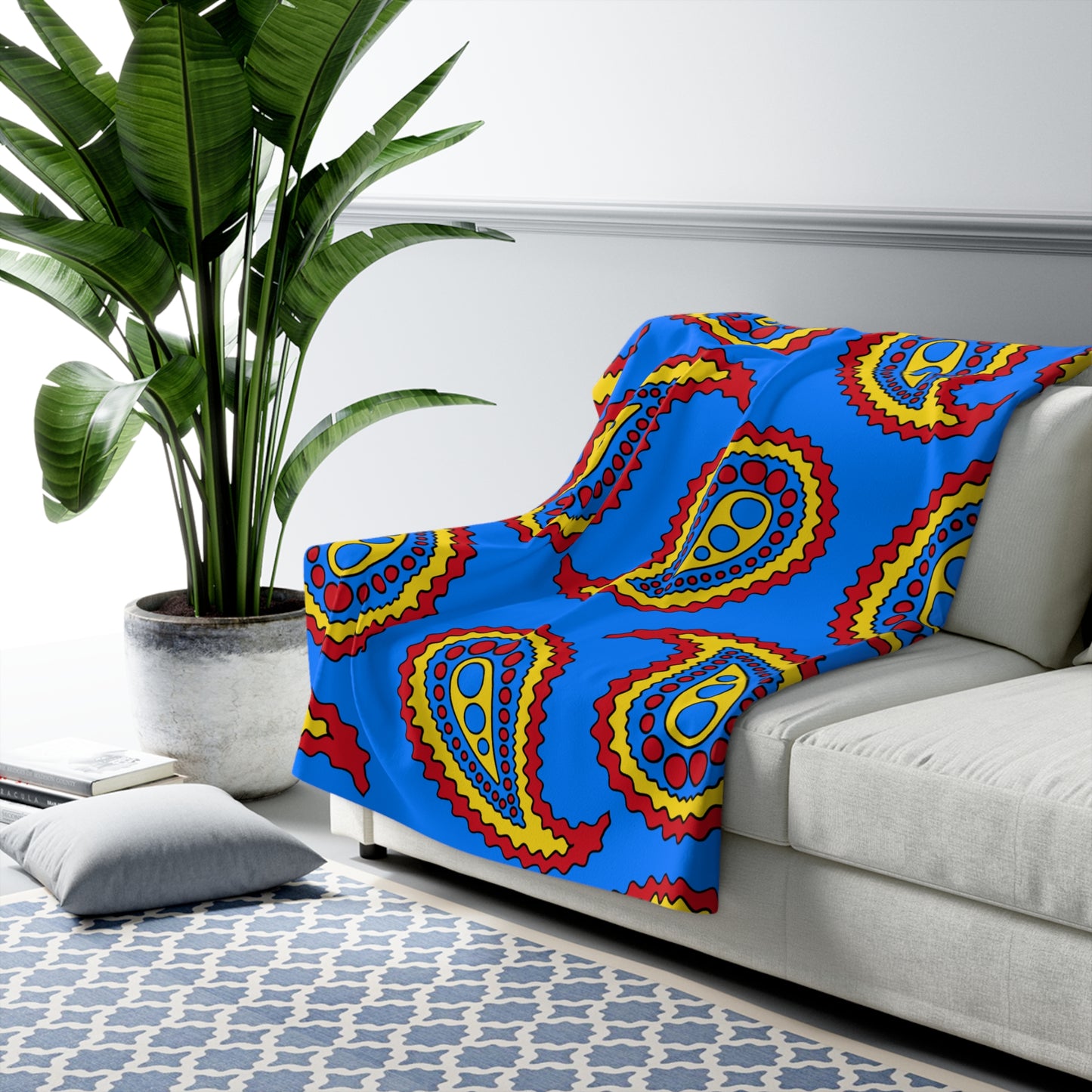 Democratic Republic of the Congo Retro Paisley Blanket Throw