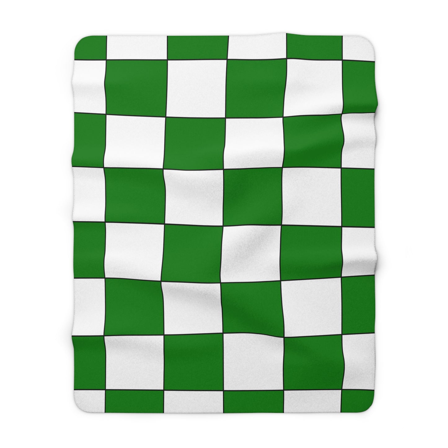 Green, White Retro Check Blanket Throw