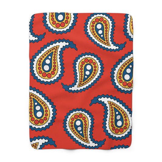 Kiribati Retro Paisley Blanket Throw