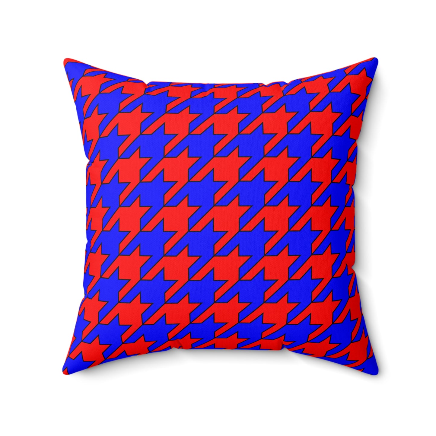 Red, Blue Retro Houndstooth Cushion Pillow