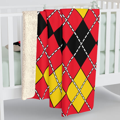 Belgium Retro Argyle Blanket Throw