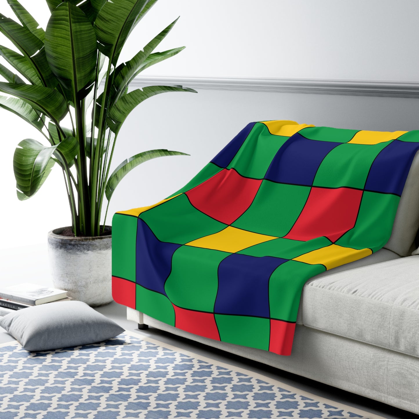 Mauritius Retro Check Blanket Throw