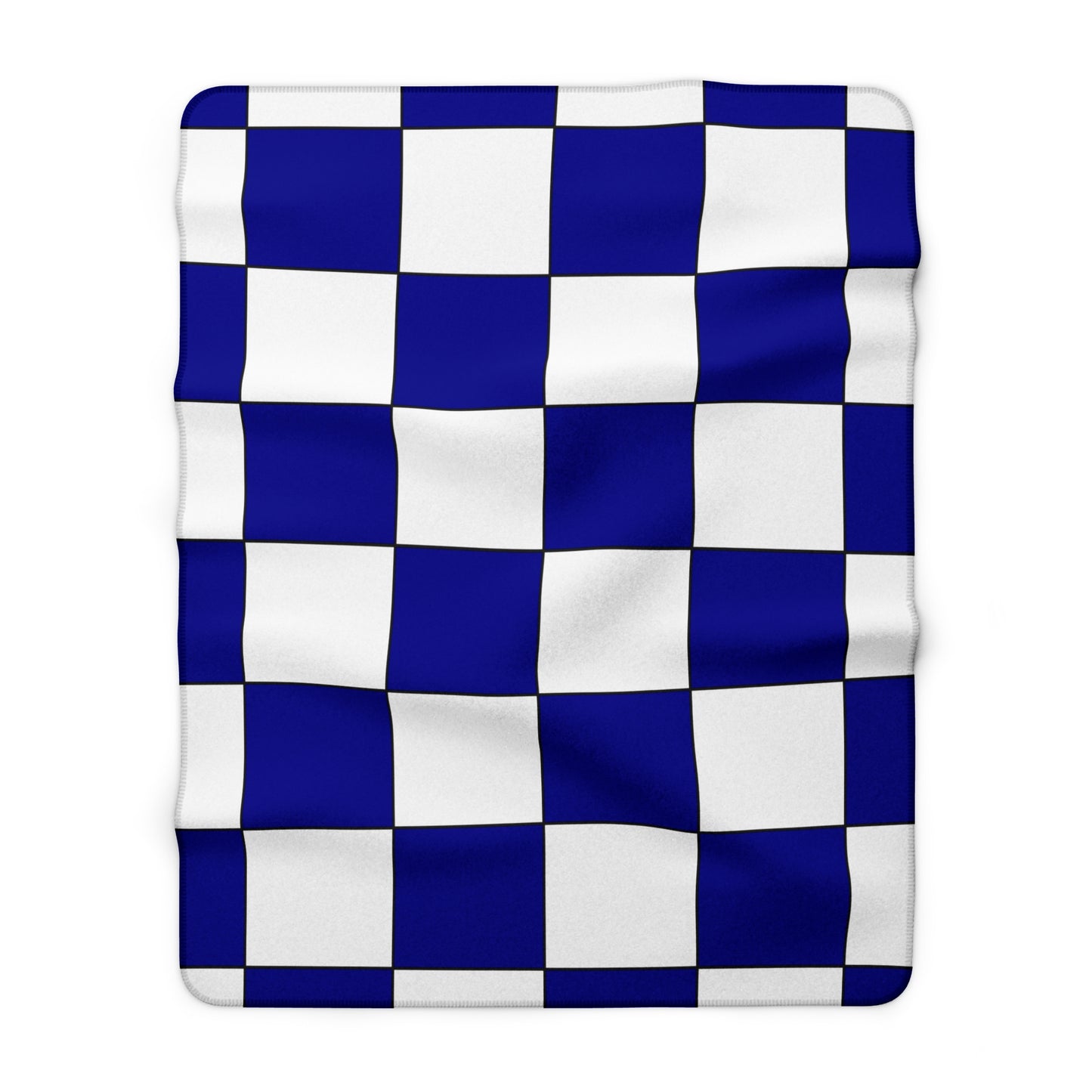 Dark Blue, White Retro Check Blanket Throw