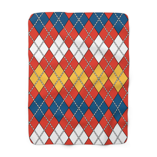 Kiribati Retro Argyle Blanket Throw