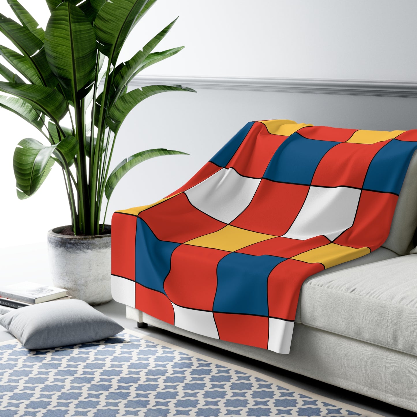 Kiribati Retro Check Blanket Throw