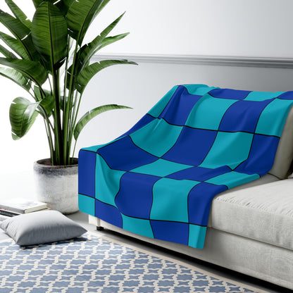 Pacific Islands Retro Check Blanket Throw