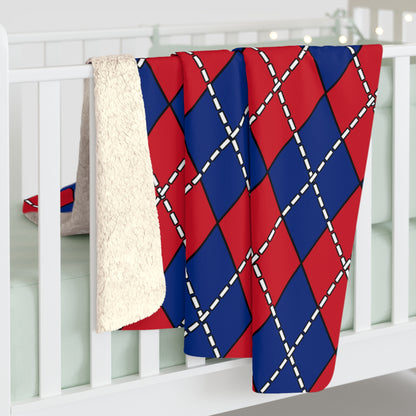 Liechtenstein Retro Argyle Blanket Throw