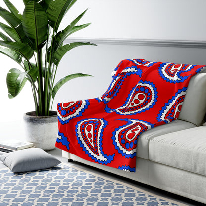 Puerto Rico Retro Paisley Blanket Throw