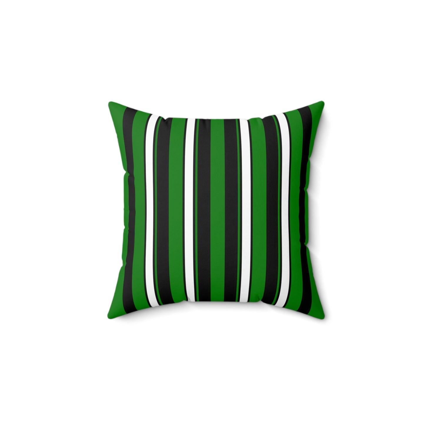 Green, Black, White Retro Stripes Cushion Pillow