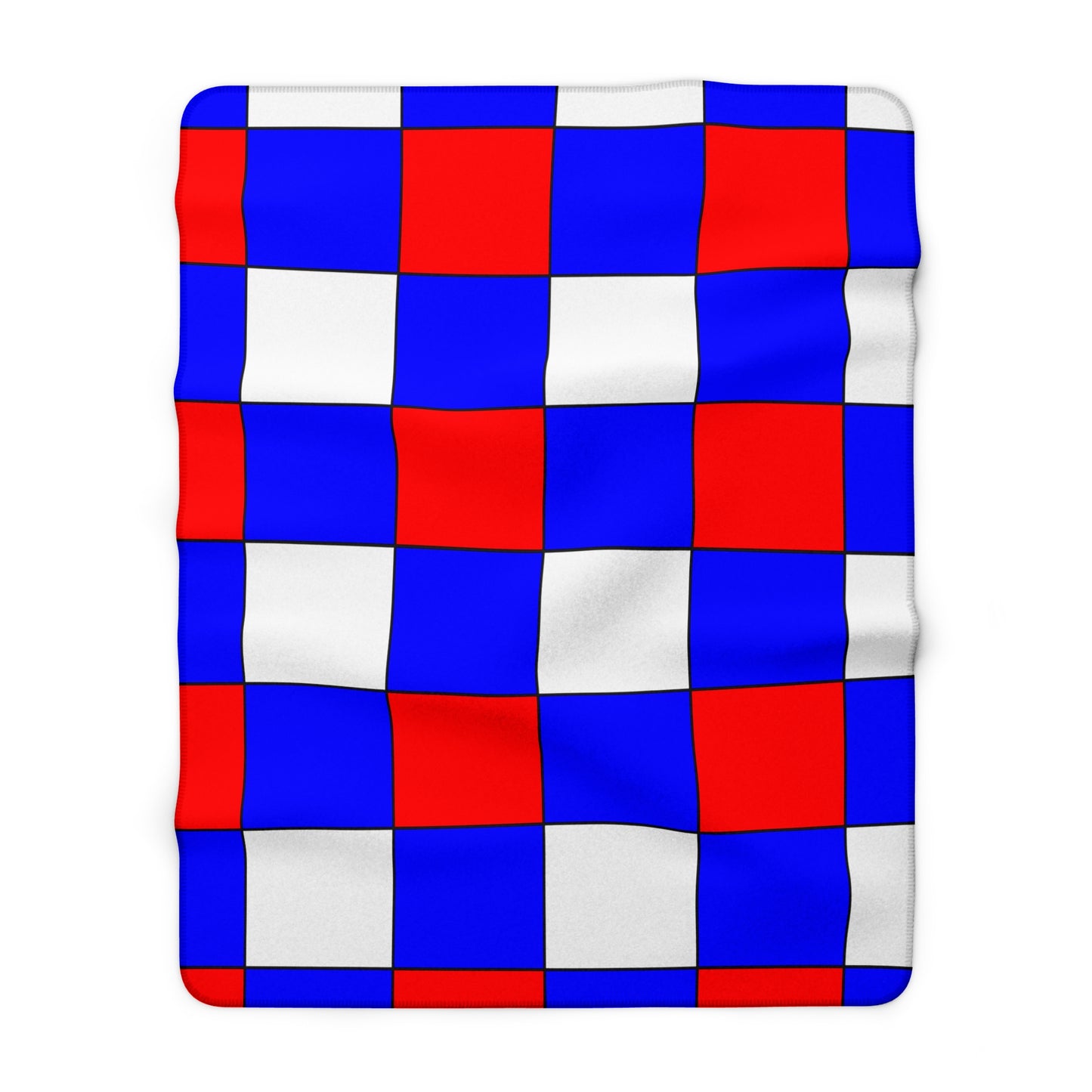 Blue, White, Red Retro Check Blanket Throw