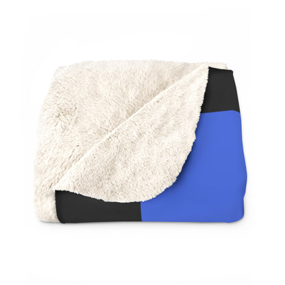 Royal Blue, Black Retro Check Blanket Throw
