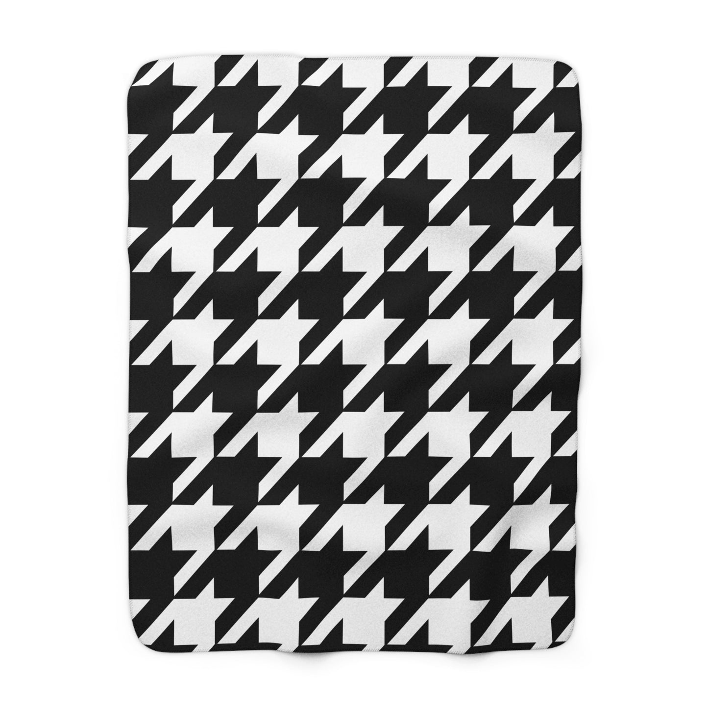 White, Black Retro Houndstooth Blanket Throw