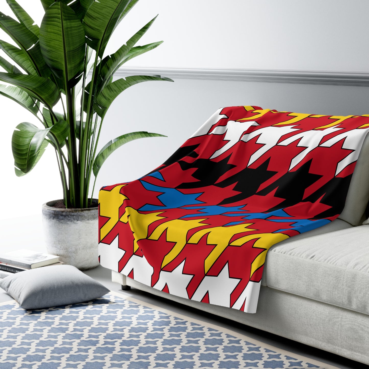 Antigua And Barbuda Retro Houndstooth Blanket Throw