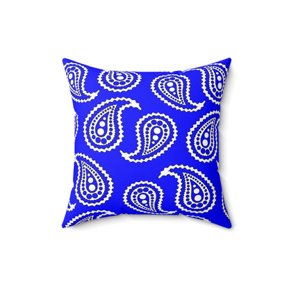 Blue, White Retro Paisley Cushion Pillow