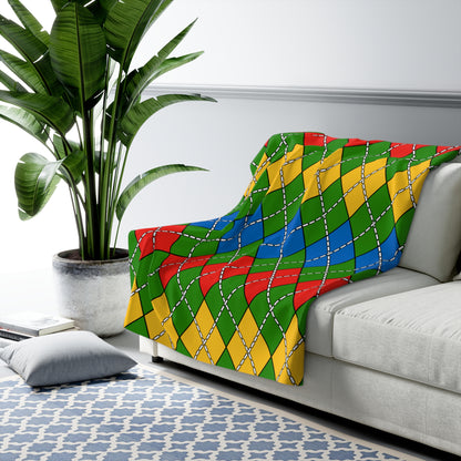 Ethiopia Retro Argyle Blanket Throw