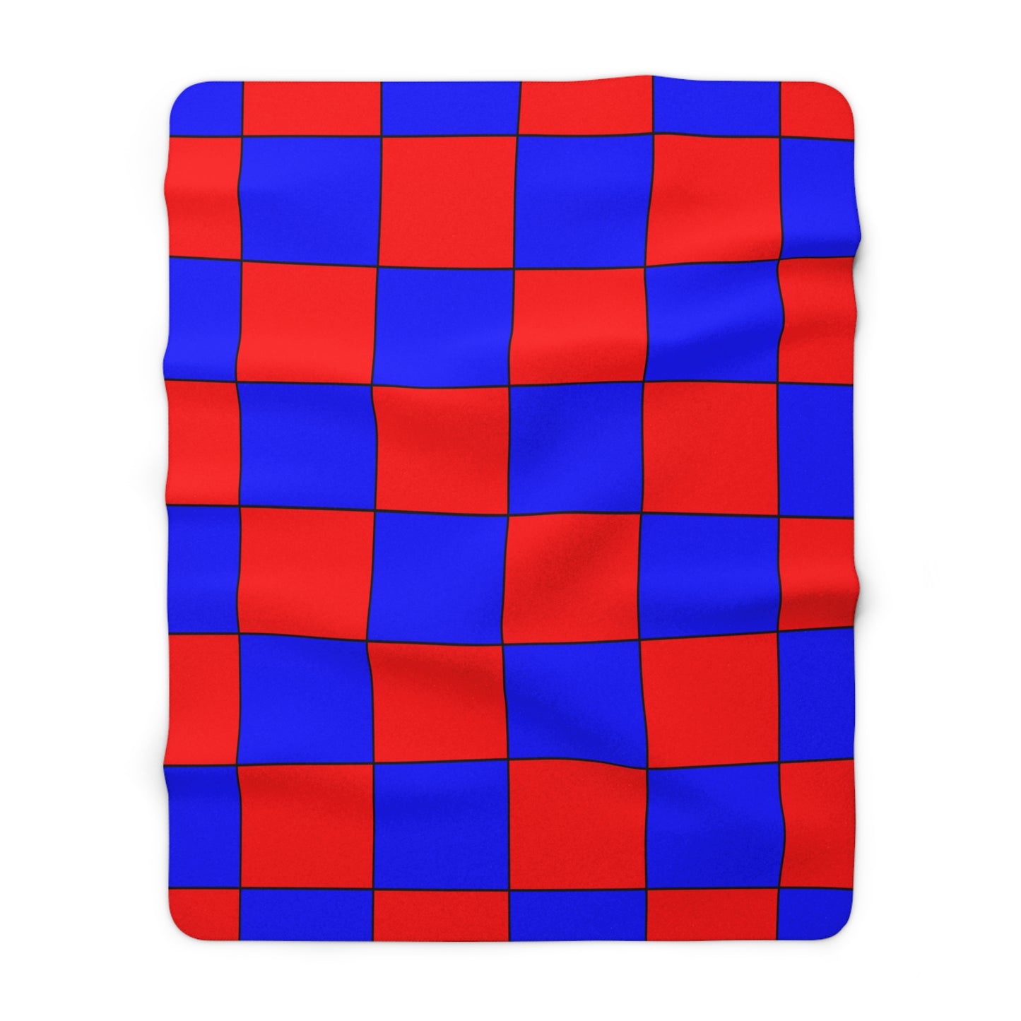 Blue, Red Retro Check Blanket Throw