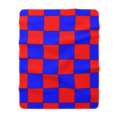 Blue, Red Retro Check Blanket Throw