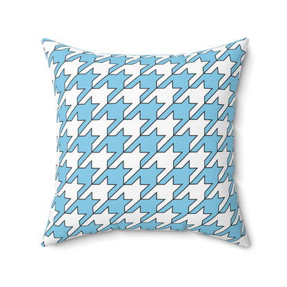 Sky Blue, White Retro Houndstooth Cushion Pillow