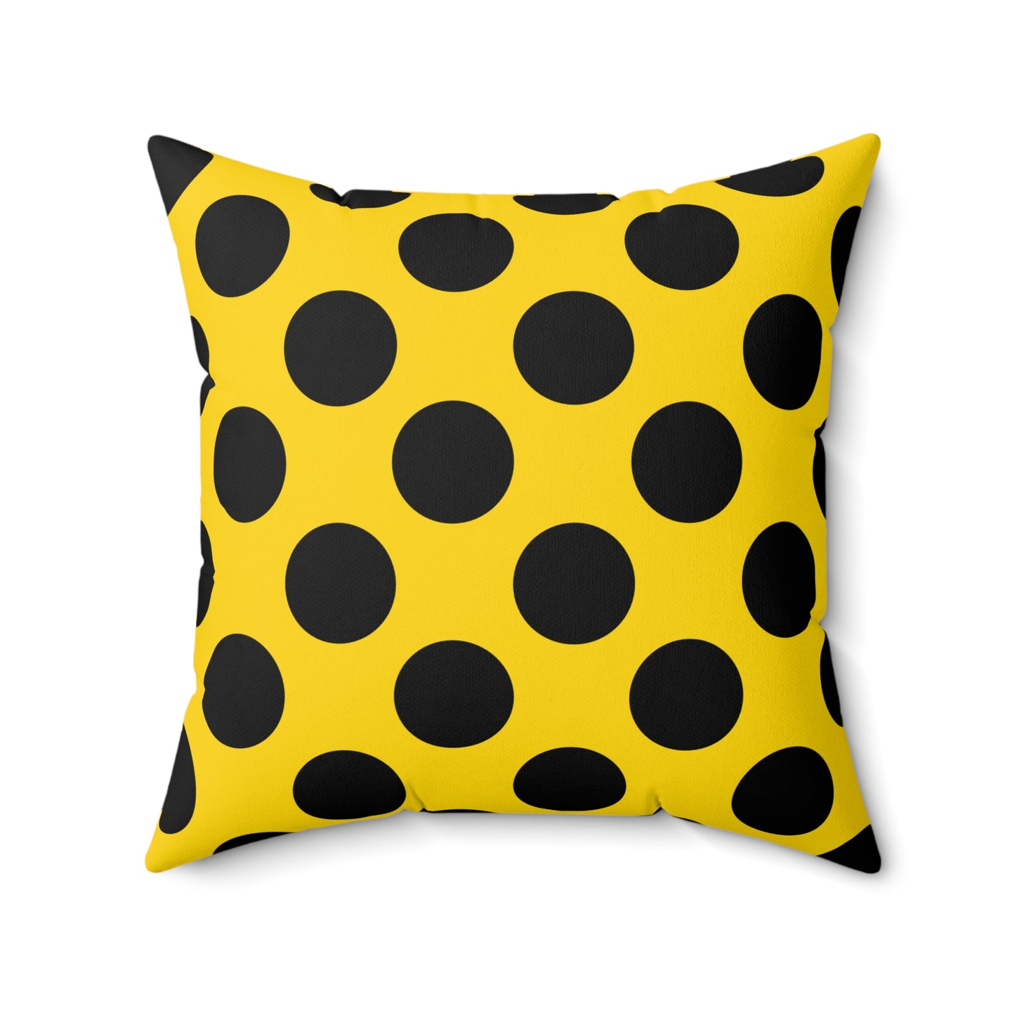 Gold, Black Retro Polka Dots Cushion Pillow