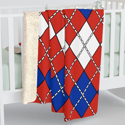 Paraguay Retro Argyle Blanket Throw