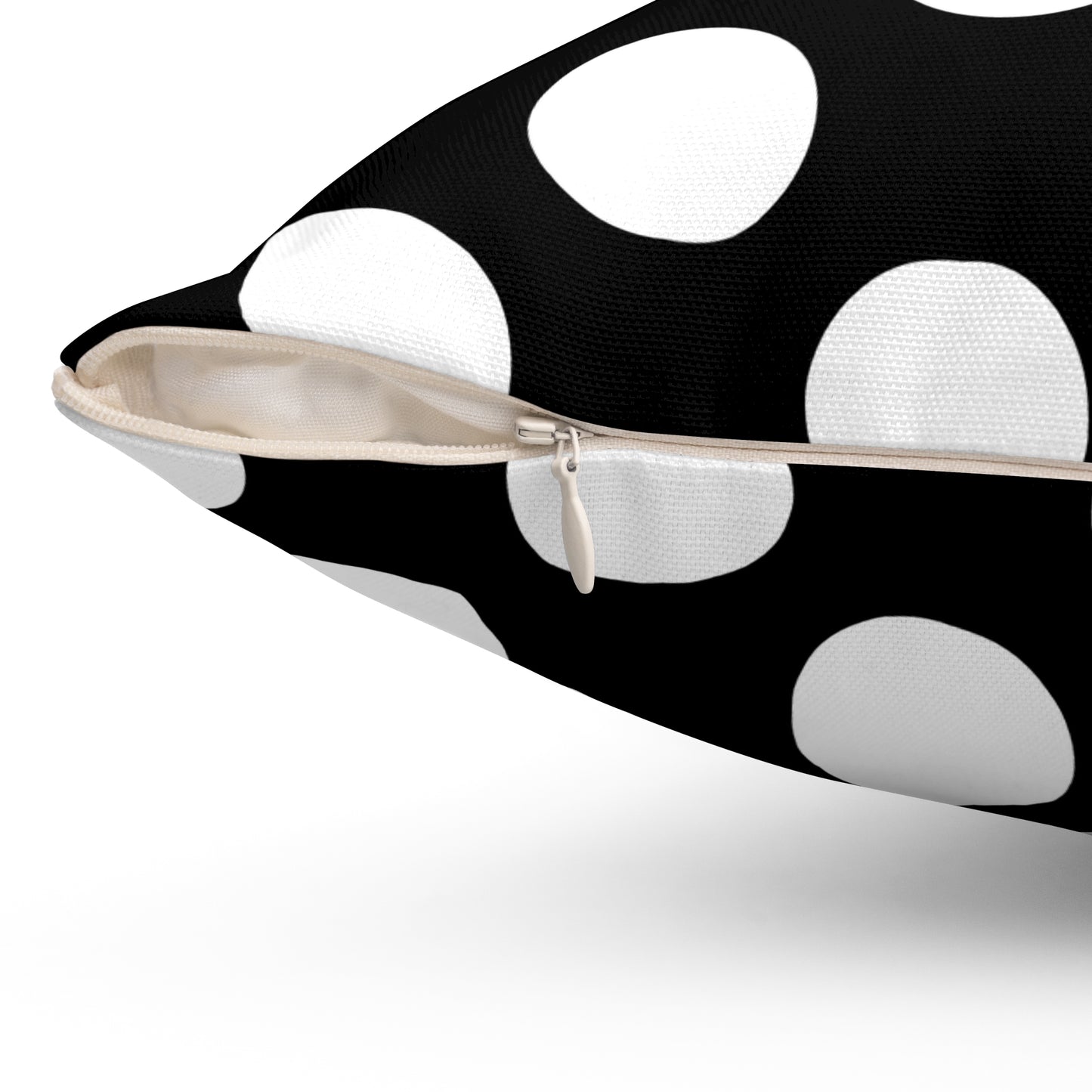 Black, White Retro Polka Dots Cushion Pillow