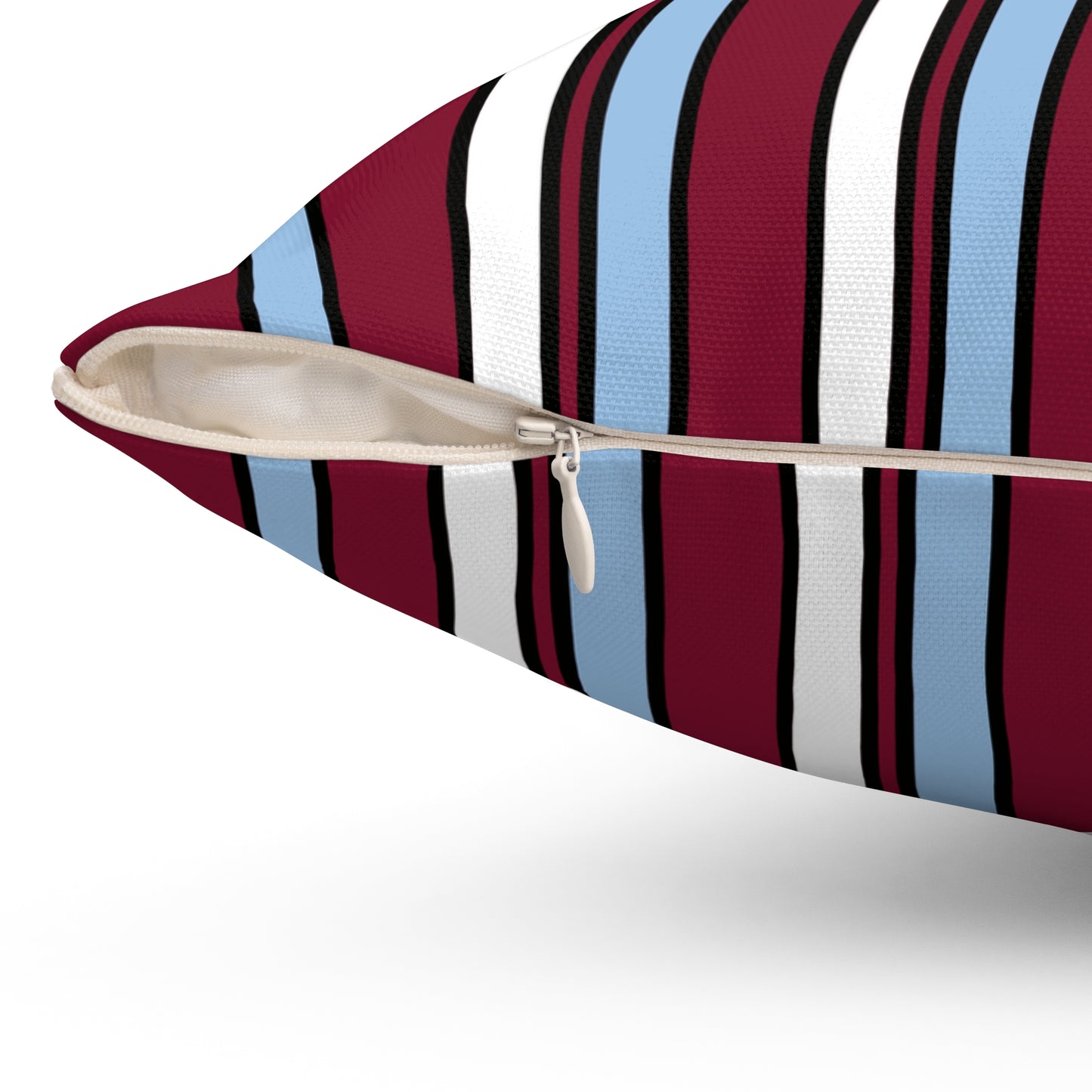 Claret, Blue, White Retro Stripe Cushion Pillow
