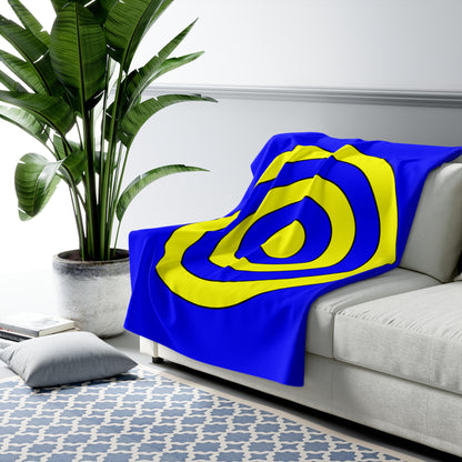Blue, Yellow Retro Target Blanket Throw