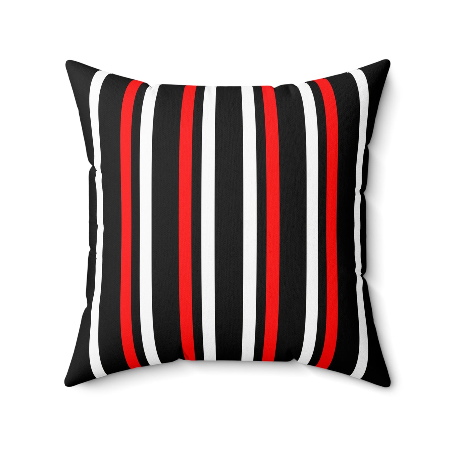 Black, White, Red Retro Stripes Cushion Pillow