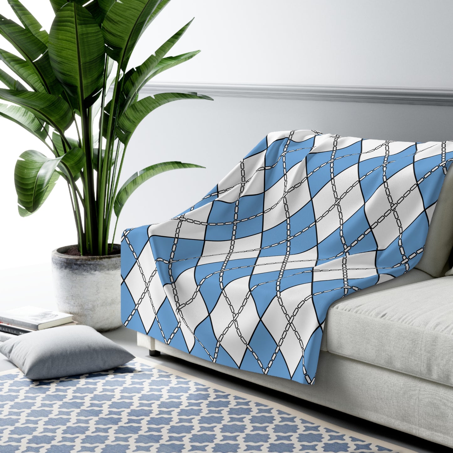Argentina Retro Argyle Blanket Throw