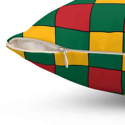 Lithuania Retro Check Cushion Pillow