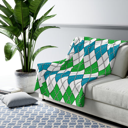 Uzbekistan Retro Argyle Blanket Throw