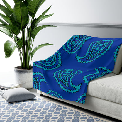 Pacific Islands Retro Paisley Blanket Throw