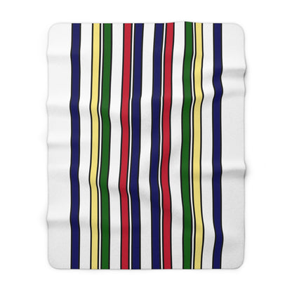 British Indian Ocean Territory Retro Stripes Blanket Throw
