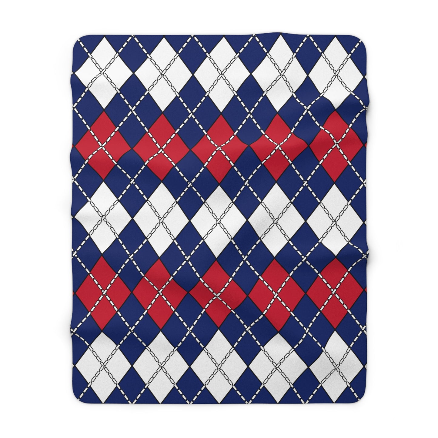 Ascension Island Retro Argyle Blanket Throw