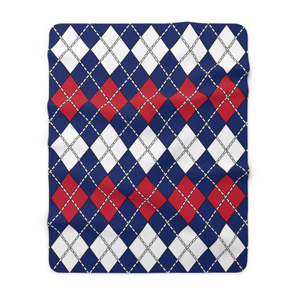 Ascension Island Retro Argyle Blanket Throw