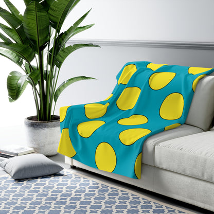 Kazakhstan Retro Polka Dots Blanket Throw