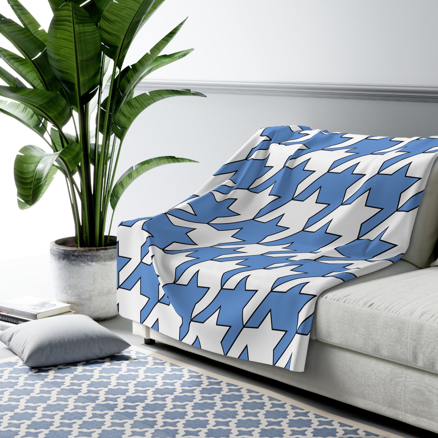 Micronesia Retro Houndstooth Blanket Throw