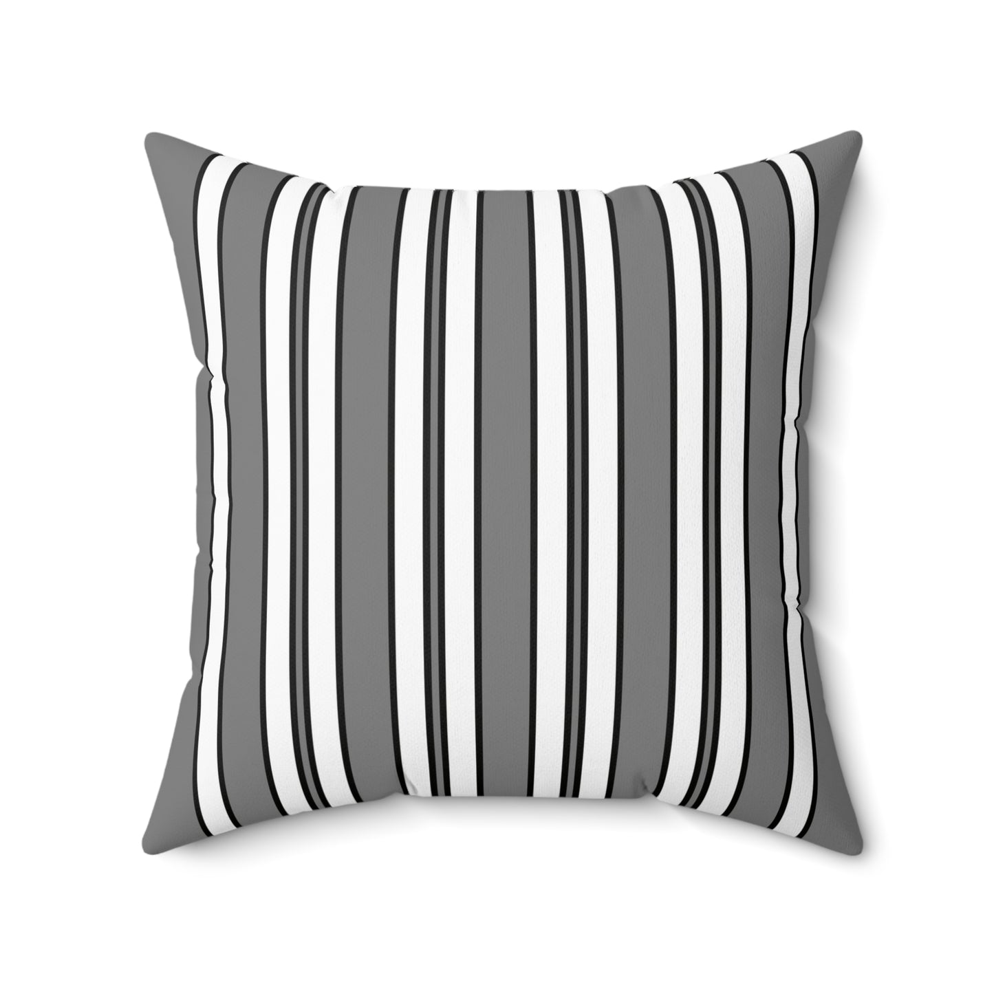 Grey, White Retro Stripes Cushion Pillow