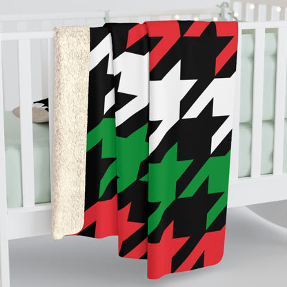 Palestine Retro Houndstooth Blanket Throw