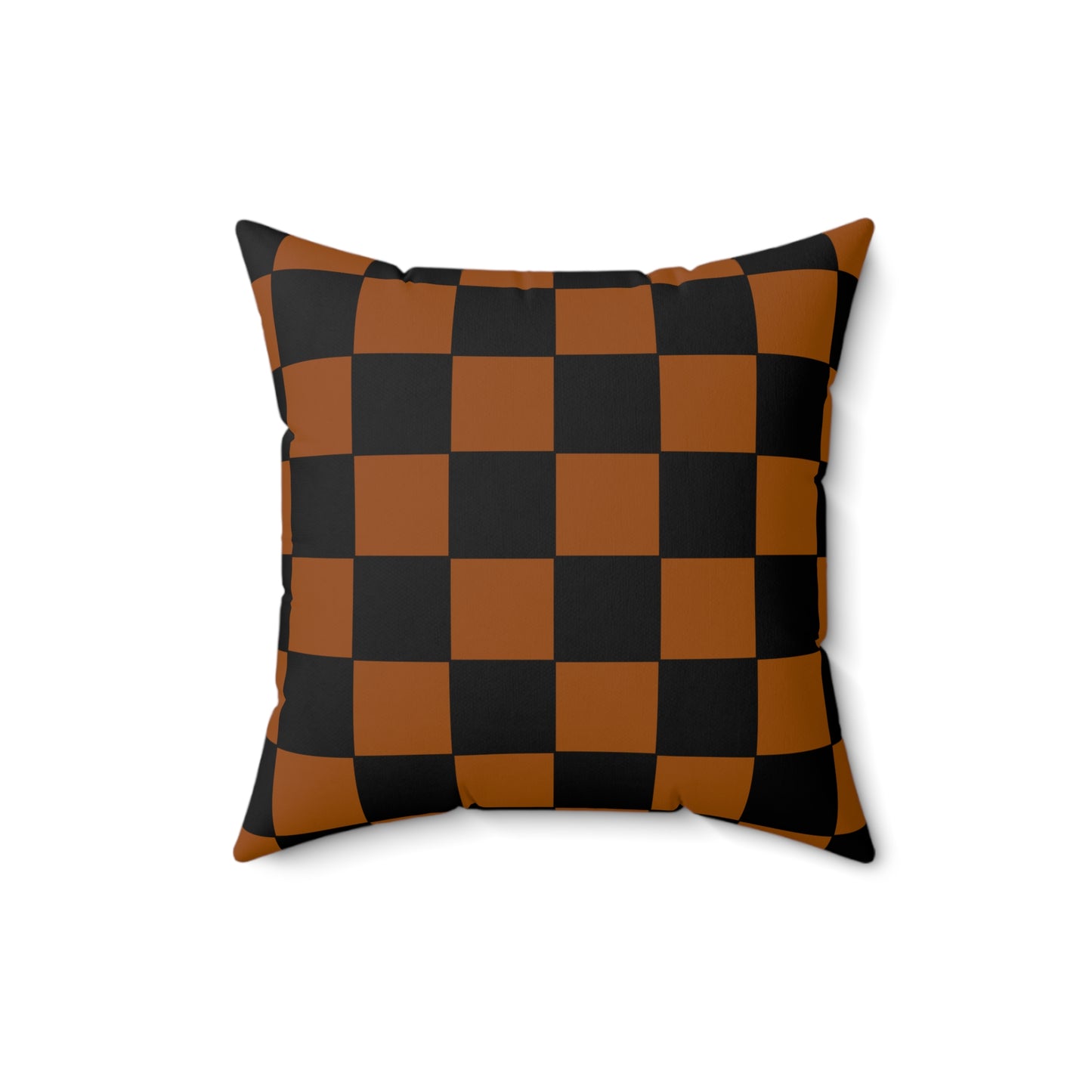 Brown, Black Retro Check Cushion Pillow