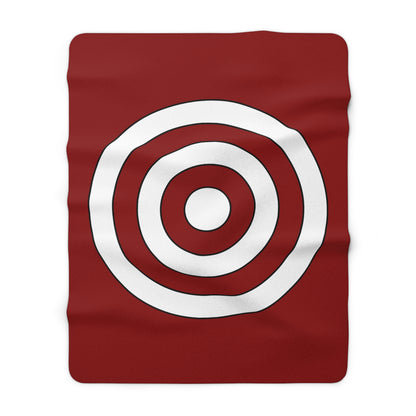 Dark Red, White Retro Target Blanket Throw