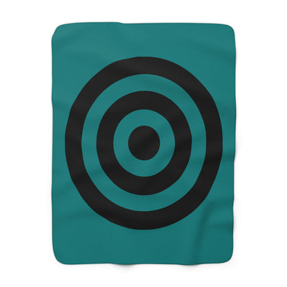 Teal, Black Retro Target Blanket Throw