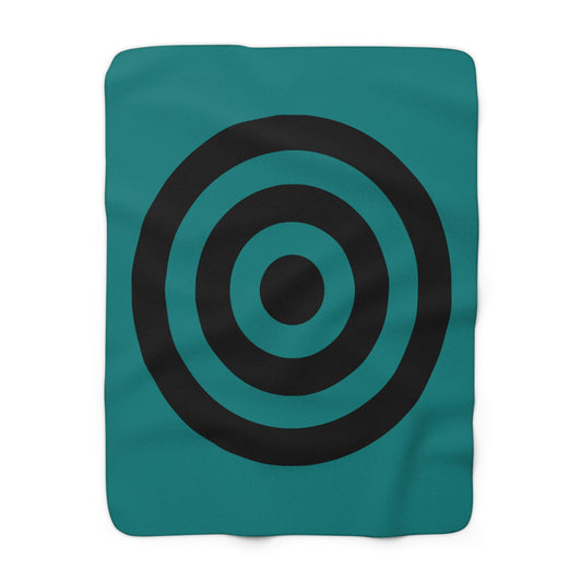 Teal, Black Retro Target Blanket Throw