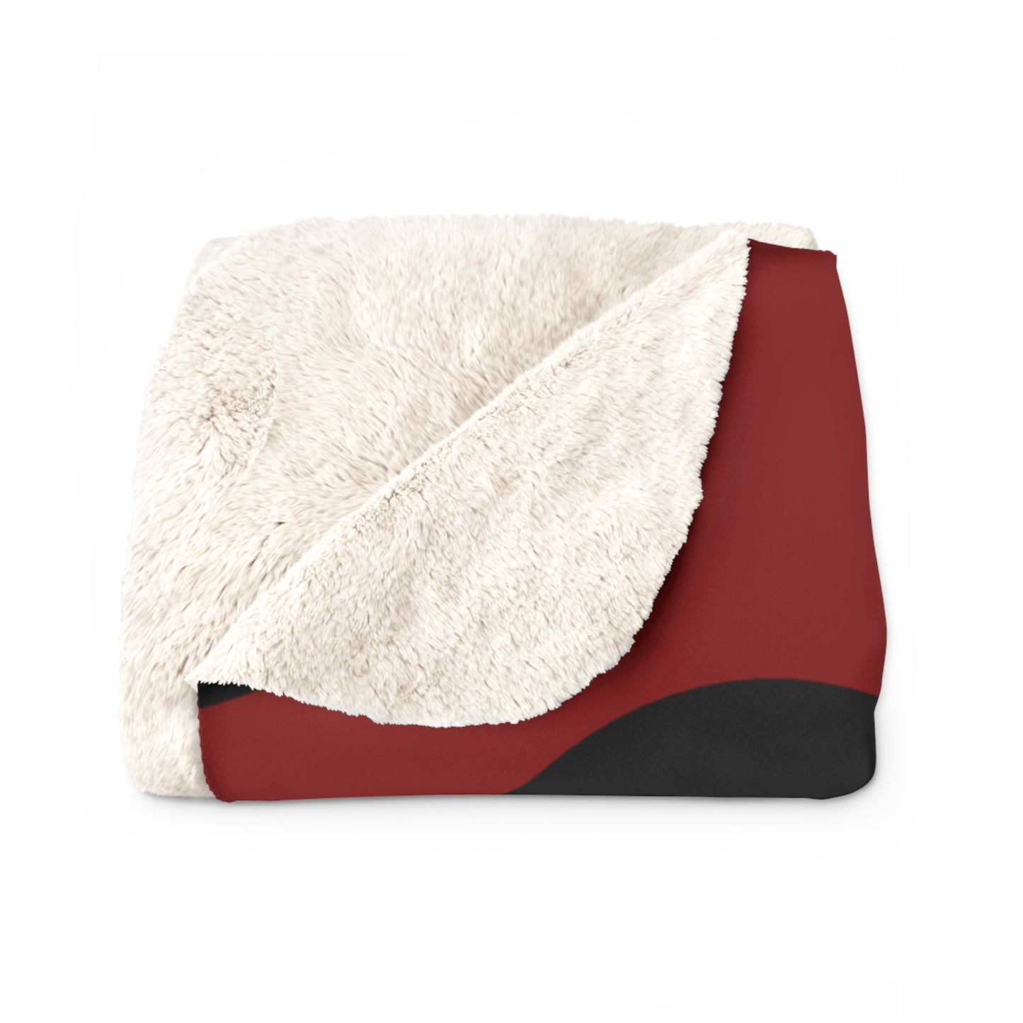 Dark Red, Black Retro Polka Dots Blanket Throw