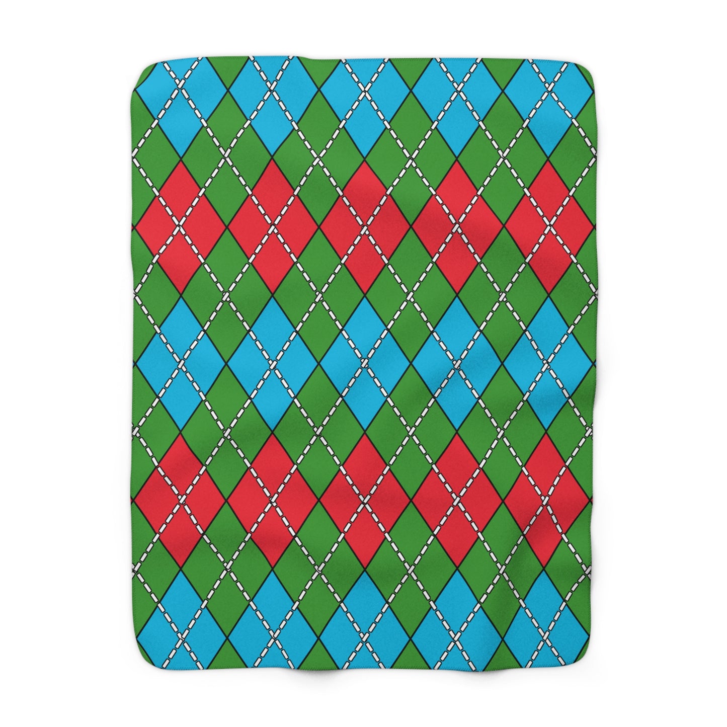 Azerbaijan Retro Argyle Blanket Throw