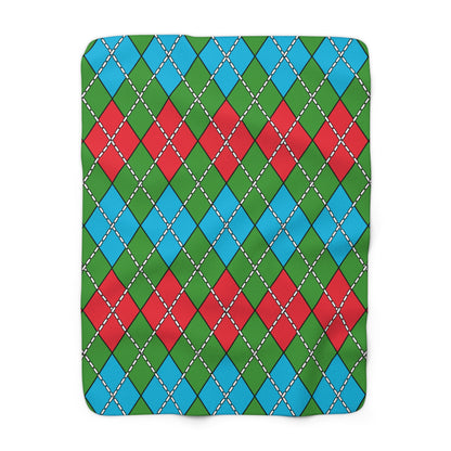 Azerbaijan Retro Argyle Blanket Throw