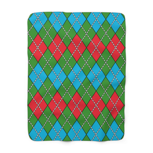 Azerbaijan Retro Argyle Blanket Throw