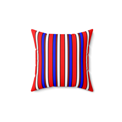 Red, White, Blue Retro Stripes Cushion Pillow