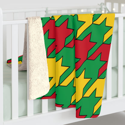 Guinea Bissau Retro Houndstooth Blanket Throw